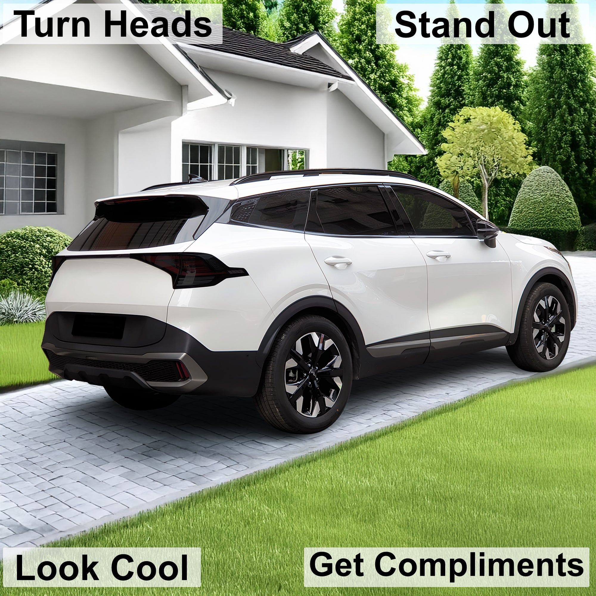 Full Headlight Taillight Precut Smoked PPF Tint Kit Film Overlay Fits Kia Sportage 2023 2023 - 2025 - Bogar Tech Designs