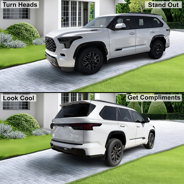 Full Headlight Taillight Precut Smoked PPF Tint Kit Film Overlay Fits Toyota Sequoia 2023 - 2025 - Bogar Tech Designs