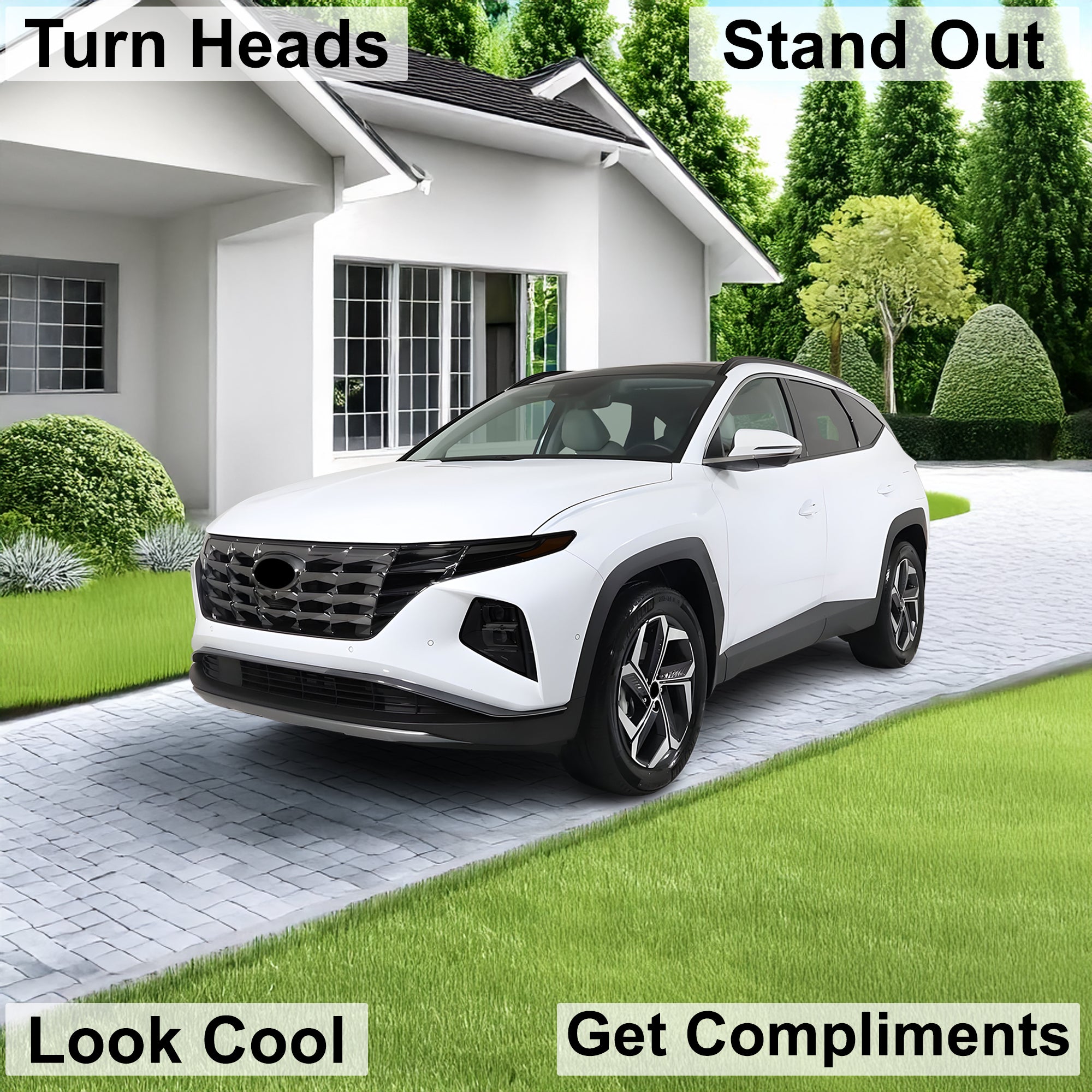Full Headlight Taillight Precut Smoked PPF Tint Kit Film Overlay Fits Hyundai Tucson 2022 - 2025 - Bogar Tech Designs