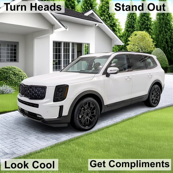 Full Headlight Taillight Precut Smoked PPF Tint Kit Film Overlay Fits Kia Telluride 2020 - 2025 - Bogar Tech Designs
