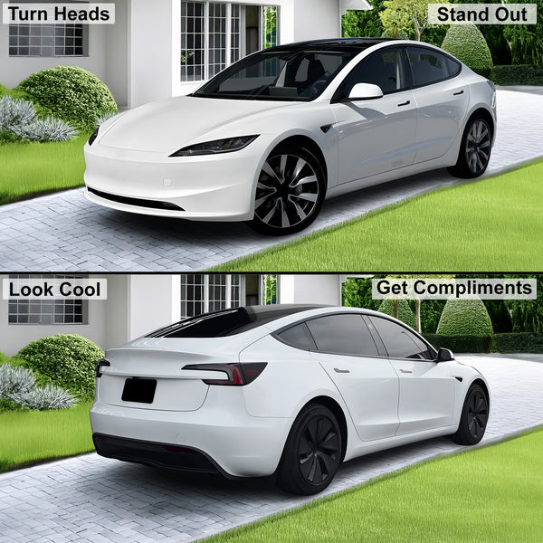 Full Headlight Taillight Precut Smoked PPF Tint Kit Film Overlay Fits Tesla Model 3 2024 - 2025 - Bogar Tech Designs