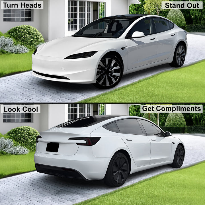 Full Headlight Taillight Precut Smoked PPF Tint Kit Film Overlay Fits Tesla Model 3 2024 - 2025 - Bogar Tech Designs