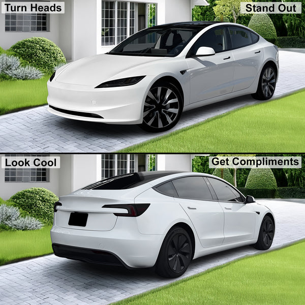Full Headlight Taillight Precut Smoked PPF Tint Kit Film Overlay Fits Tesla Model 3 2024 - 2025 - Bogar Tech Designs