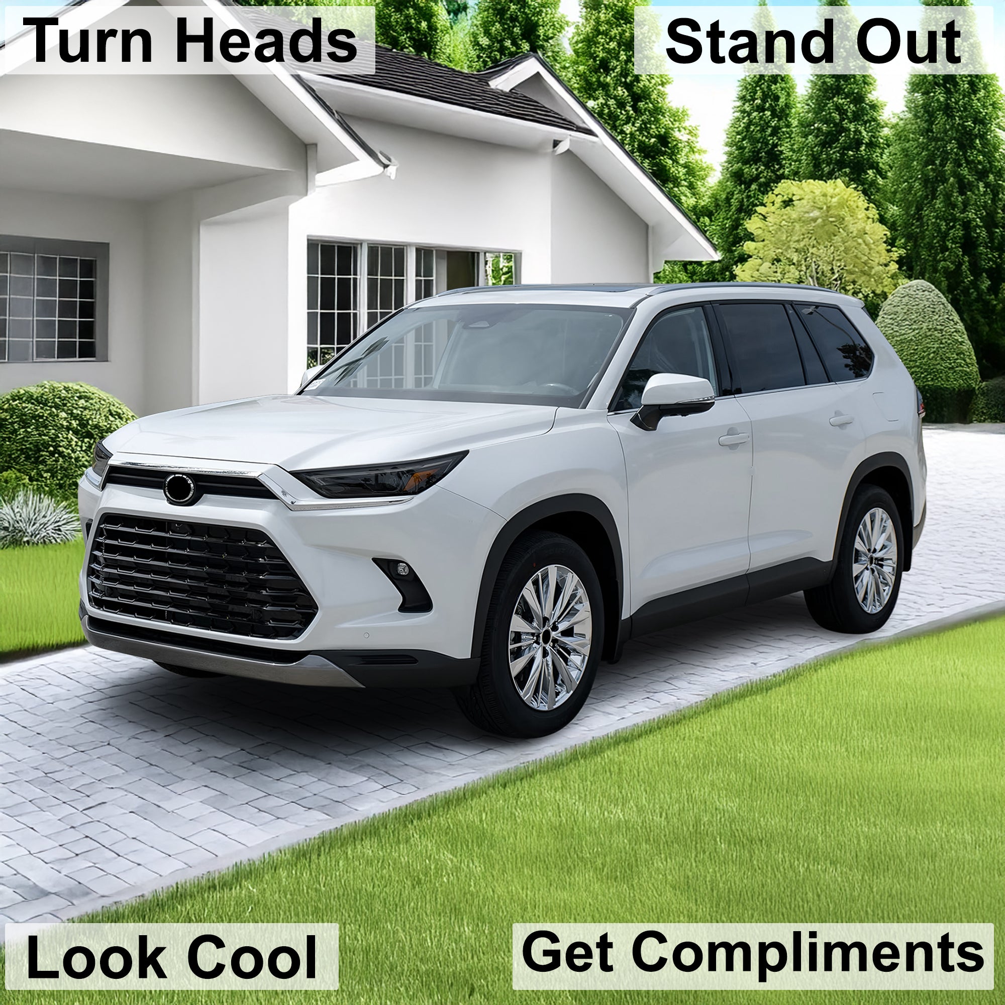 Full Headlight Taillight Precut Smoked PPF Tint Kit Film Overlay Fits Toyota Grand Highlander 2024 - 2025 - Bogar Tech Designs