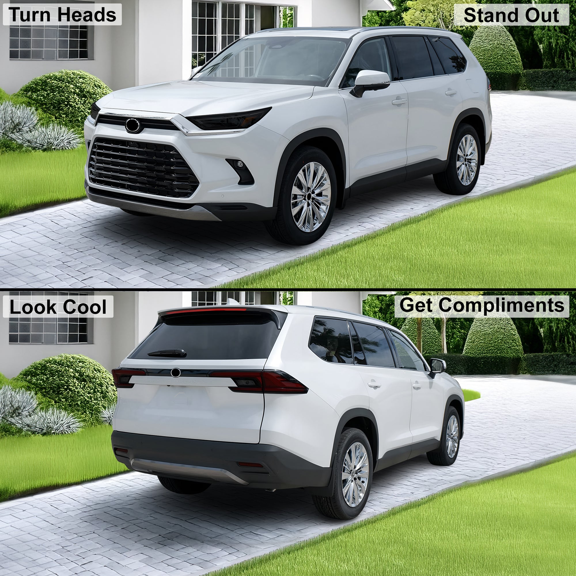 Full Headlight Taillight Precut Smoked PPF Tint Kit Film Overlay Fits Toyota Grand Highlander 2024 - 2025 - Bogar Tech Designs