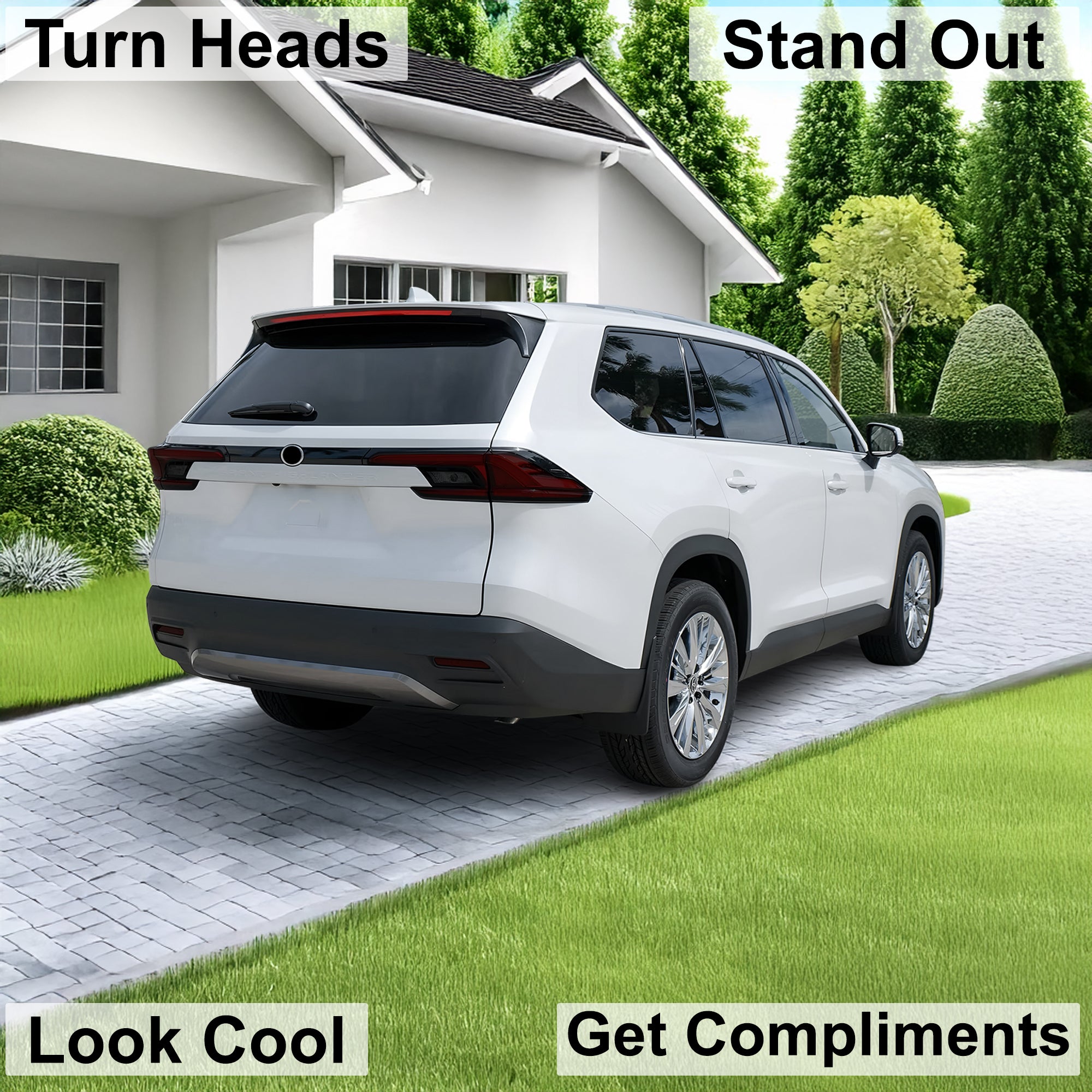 Full Headlight Taillight Precut Smoked PPF Tint Kit Film Overlay Fits Toyota Grand Highlander 2024 - 2025 - Bogar Tech Designs