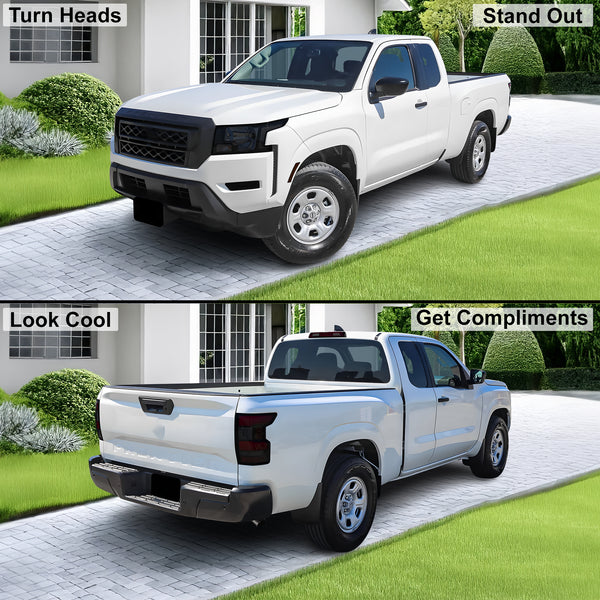 Full Headlight Taillight Precut Smoked PPF Tint Kit Film Overlay Fits Nissan Frontier 2022 - 2025 - Bogar Tech Designs