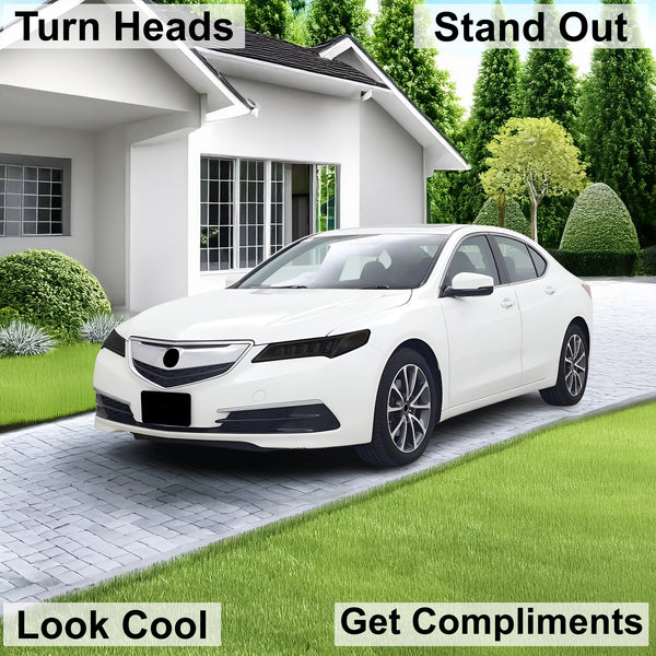Full Headlight Taillight Precut Smoked PPF Tint Kit Film Overlay Fits Acura TLX 2015 - 2020 - Bogar Tech Designs