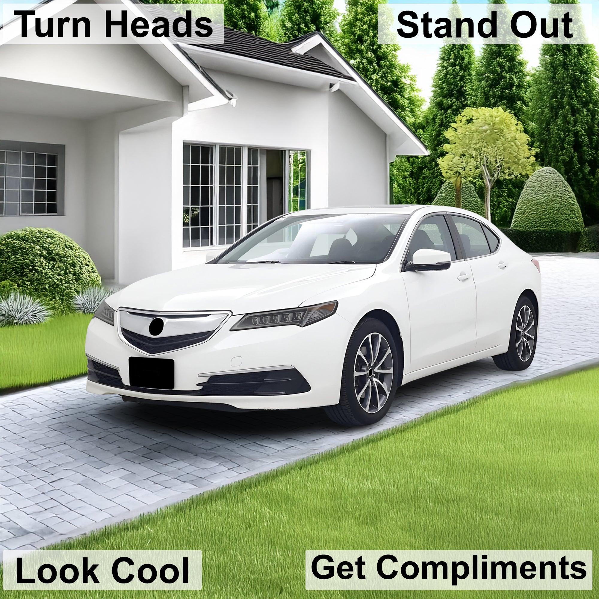 Full Headlight Taillight Precut Smoked PPF Tint Kit Film Overlay Fits Acura TLX 2015 - 2020 - Bogar Tech Designs