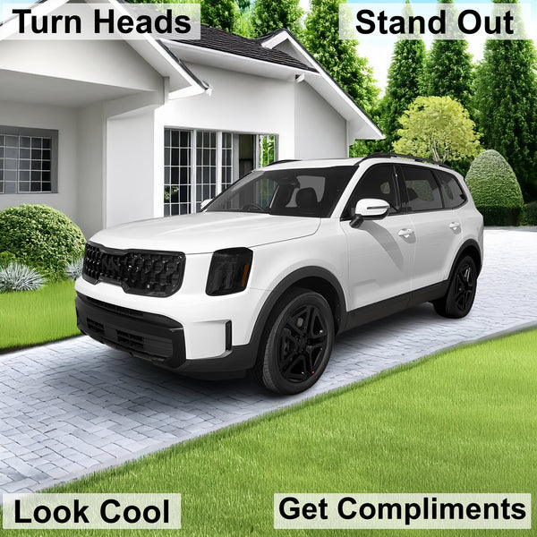 Full Headlight Taillight Precut Smoked PPF Tint Kit Film Overlay Fits Kia Telluride 2020 - 2025 - Bogar Tech Designs