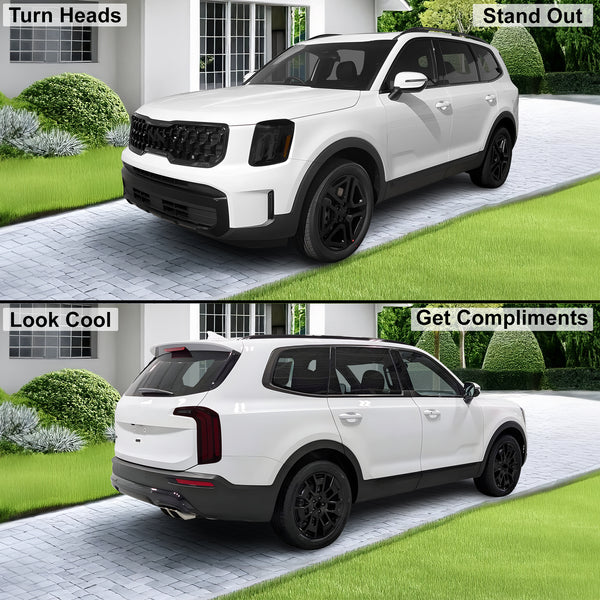 Full Headlight Taillight Precut Smoked PPF Tint Kit Film Overlay Fits Kia Telluride 2020 - 2025 - Bogar Tech Designs