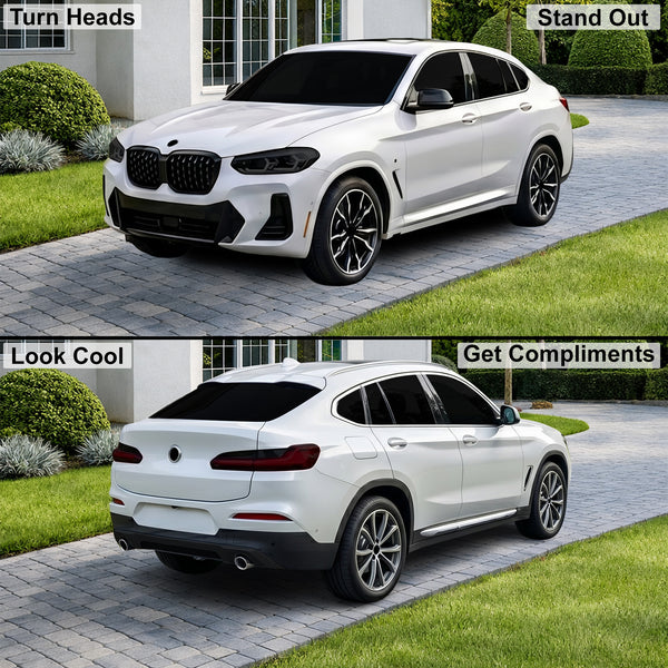 BMW X4 2022–2025 Dark Smoke Headlight & Taillight Tint Kit – Precut Vinyl Lens Overlays
