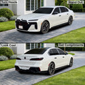 BMW 7 Series 2023–2026 Dark Smoke Headlight & Taillight Tint Kit – Precut Vinyl Lens Overlays