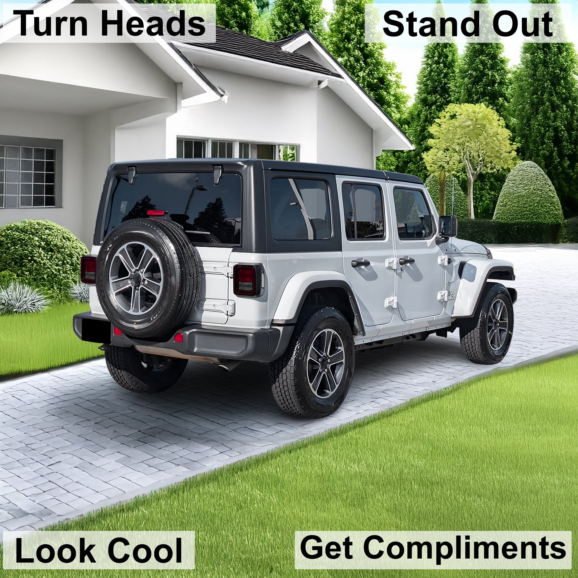 Amber Delete Taillight Precut Smoked PPF Tint Kit Film Overlay Fits Jeep Wrangler JL 2018 - 2025 - Bogar Tech Designs
