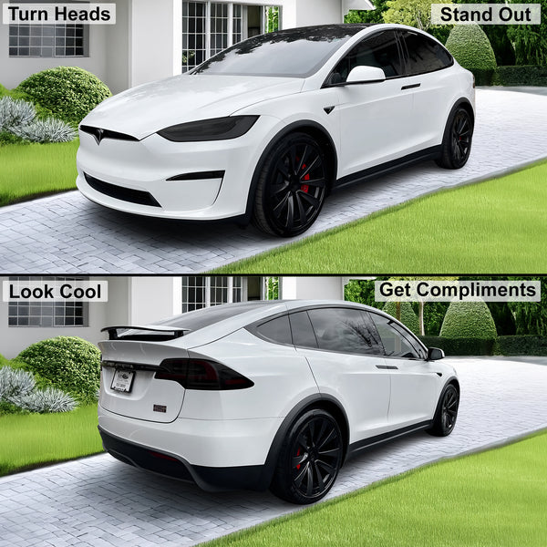 Full Headlight Taillight Precut Smoked PPF Tint Kit Film Overlay Fits Tesla Model X 2022-2025
