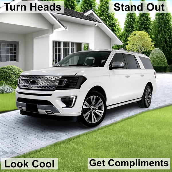 Full Headlight Taillight Precut Smoked Vinyl Tint Kit Film Overlay Fits Ford Expedition 2018 - 2021 - Bogar Tech Designs