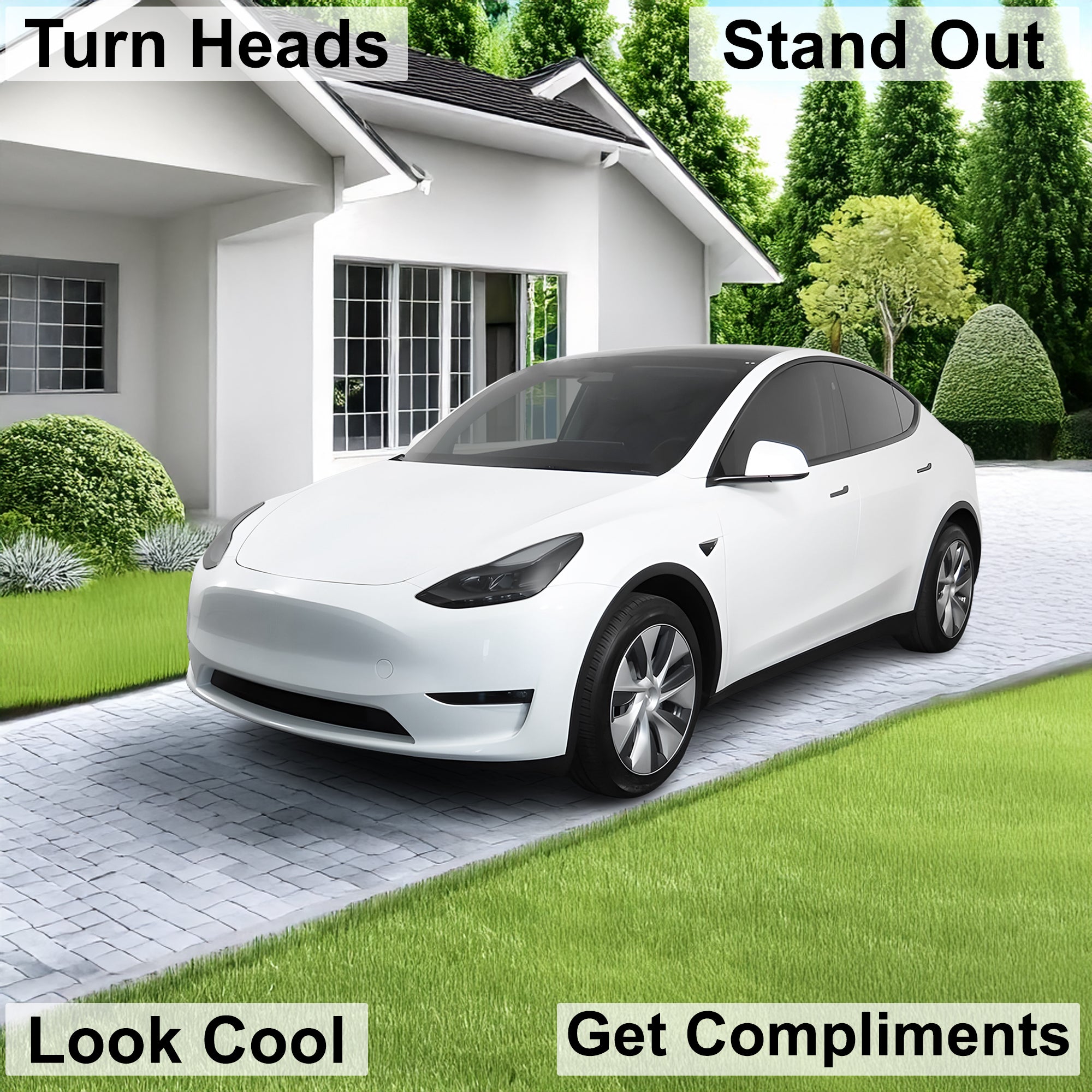 Head Tail Light Markers Reflectors Precut Smoke Tint Overlay Fits Tesla Model Y 2020 - 2024 - Bogar Tech Designs