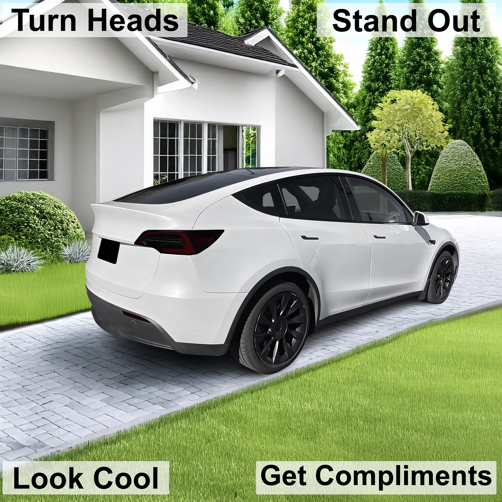 Head Tail Light Markers Reflectors Precut Smoke Tint Overlay Fits Tesla Model Y 2020 - 2024 - Bogar Tech Designs