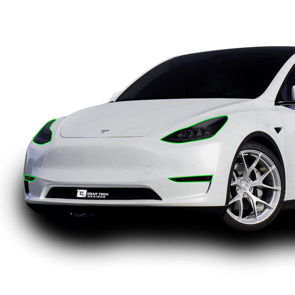 Head Tail Light Markers Reflectors Precut Smoke Tint Overlay Fits Tesla Model 3 2017 - 2023 - Bogar Tech Designs