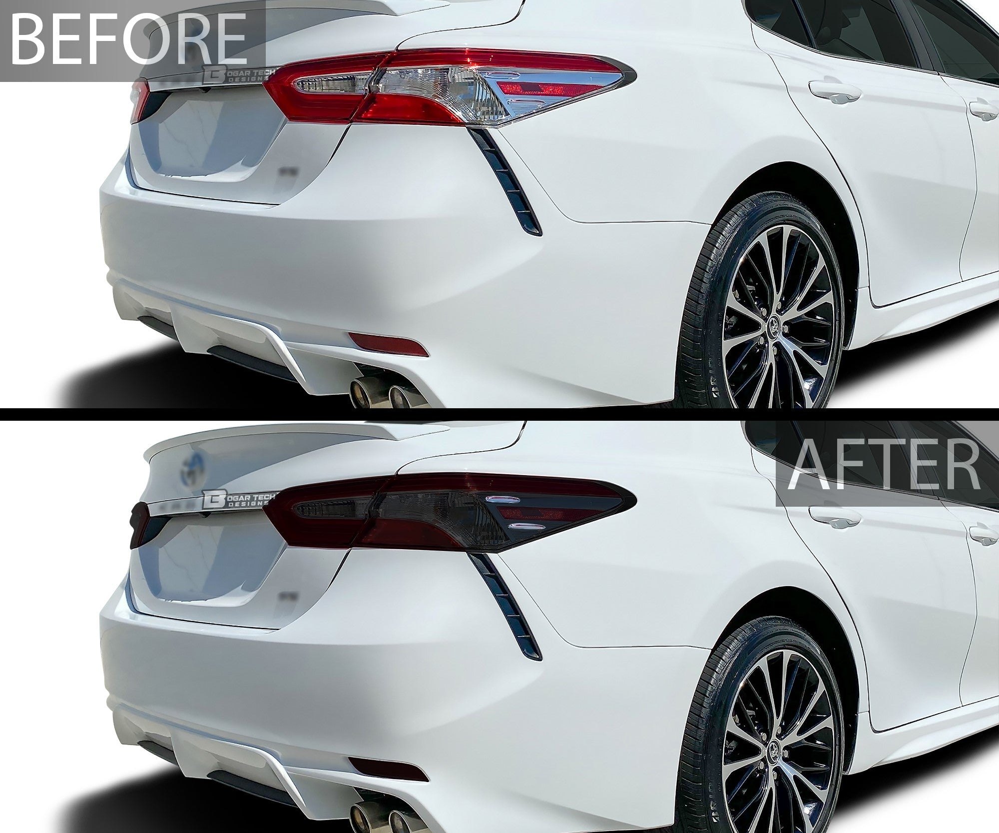 Complete Full Headlight Taillight Precut Overlay Tint Kit with Tools Fits Toyota Camry 2018 - 2024 - Bogar Tech Designs
