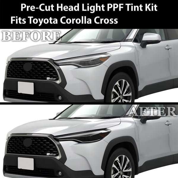 Full Headlight Taillight Precut Smoked PPF Tint Kit Film Overlay Fits Toyota Corolla Cross 2022 - 2025 - Bogar Tech Designs