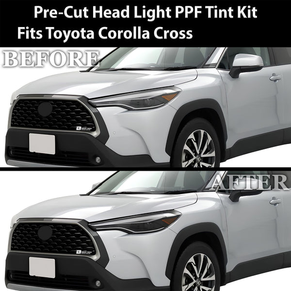 Full Headlight Taillight Precut Smoked PPF Tint Kit Film Overlay Fits Toyota Corolla Cross 2022 - 2025 - Bogar Tech Designs
