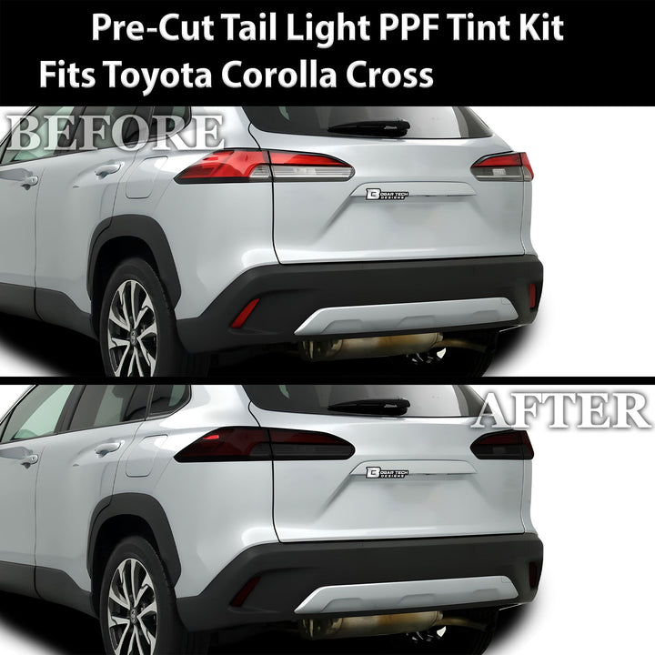 Full Headlight Taillight Precut Smoked PPF Tint Kit Film Overlay Fits Toyota Corolla Cross 2022 - 2025 - Bogar Tech Designs