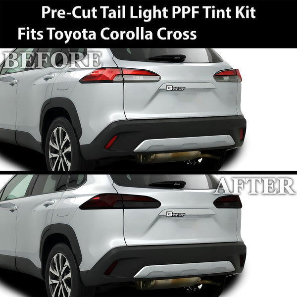 Full Headlight Taillight Precut Smoked PPF Tint Kit Film Overlay Fits Toyota Corolla Cross 2022 - 2025 - Bogar Tech Designs