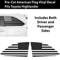 American Flag Quarter Window Vinyl Decal Stickers Fits Toyota Highlander 2014 - 2019 - Bogar Tech Designs
