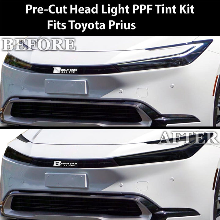 Full Headlight Taillight Precut Smoked PPF Tint Kit Film Overlay Fits Toyota Prius 2023 - 2025 - Bogar Tech Designs