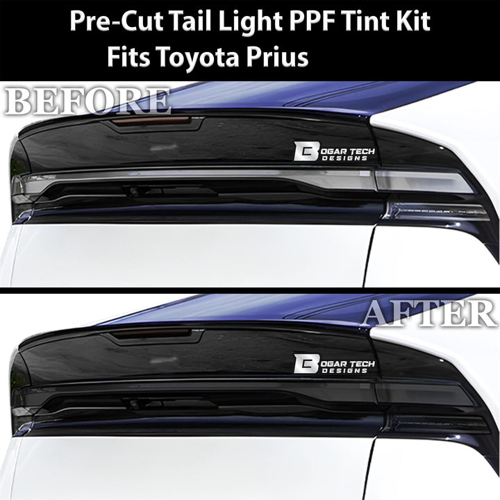 Full Headlight Taillight Precut Smoked PPF Tint Kit Film Overlay Fits Toyota Prius 2023 - 2025 - Bogar Tech Designs