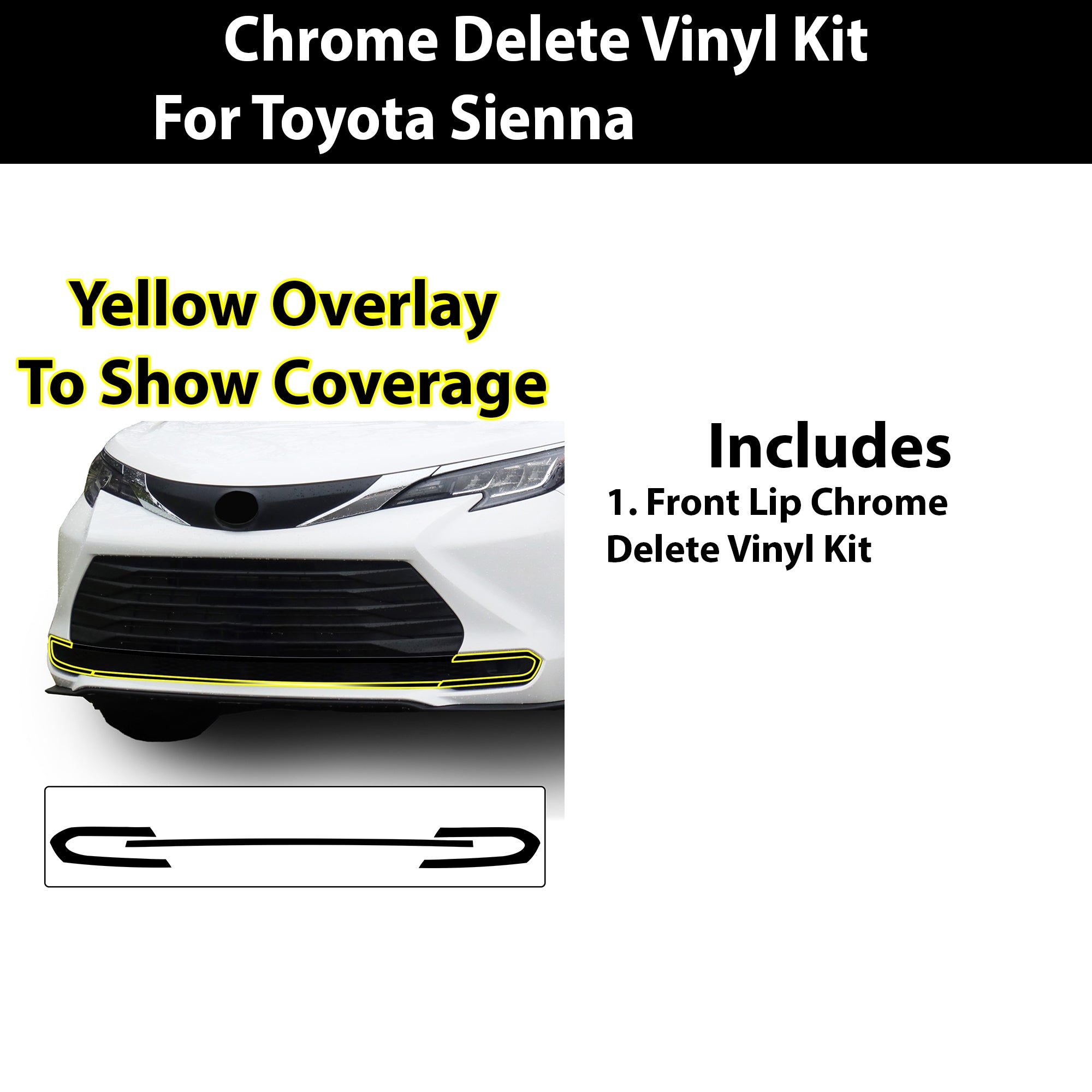 Window Vinyl Chrome Delete Trim Blackout Decal Stickers Overlay Film Fits Toyota Sienna 2021 - 2025 - Bogar Tech Designs