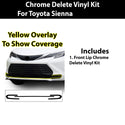 Window Vinyl Chrome Delete Trim Blackout Decal Stickers Overlay Film Fits Toyota Sienna 2021-2025