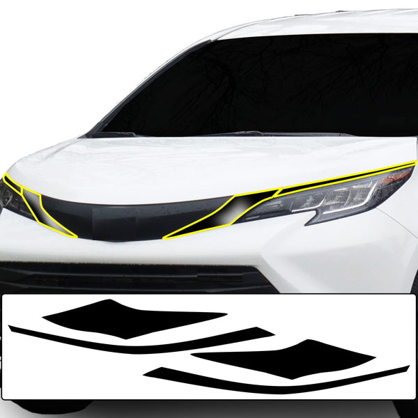 Window Vinyl Chrome Delete Trim Blackout Decal Stickers Overlay Film Fits Toyota Sienna 2021-2025