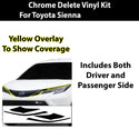 Window Vinyl Chrome Delete Trim Blackout Decal Stickers Overlay Film Fits Toyota Sienna 2021-2025