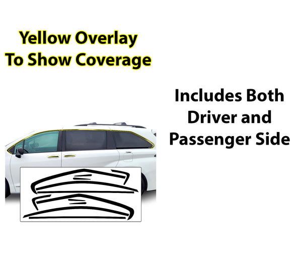 Window Vinyl Chrome Delete Trim Blackout Decal Stickers Overlay Film Fits Toyota Sienna 2021-2025