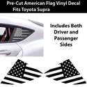 Quarter Window American Flag Vinyl Decal Stickers Fits Toyota Supra 2020 - 2025 - Bogar Tech Designs