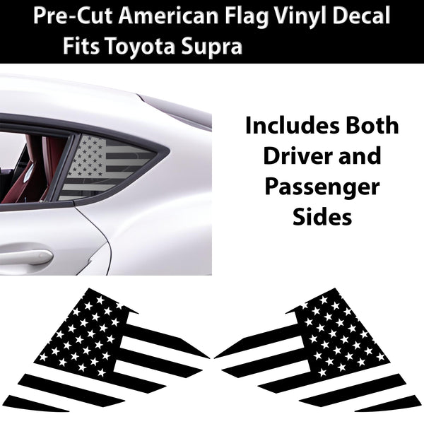 Quarter Window American Flag Vinyl Decal Stickers Fits Toyota Supra 2020 - 2025 - Bogar Tech Designs