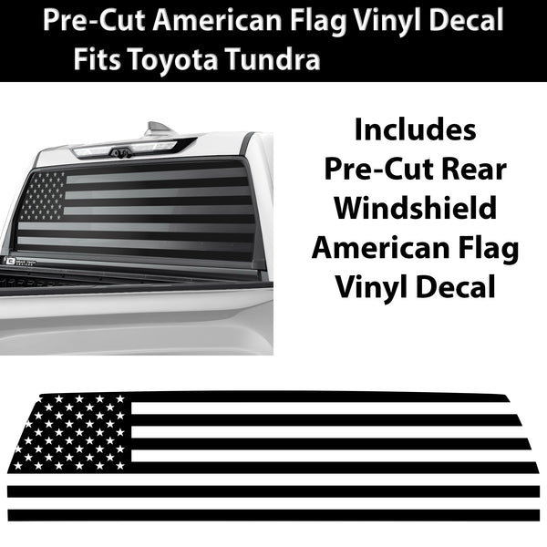 American Flag Rear Window Windshield Vinyl Decal Stickers Fits Toyota Tundra 2022 2023