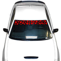 Front Windshield Visor Decal – Leopard Cheetah Heart Print | Universal Fit for Most Vehicles