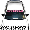Front Windshield Visor Decal – Leopard Cheetah Heart Print | Universal Fit for Most Vehicles