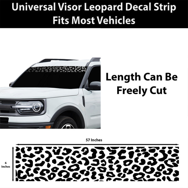 Front Windshield Visor Decal – Leopard Cheetah Heart Print | Universal Fit for Most Vehicles