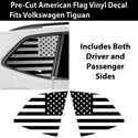 Quarter Window American Flag Vinyl Decal Stickers Fits Volkswagen Tiguan 2018-2024