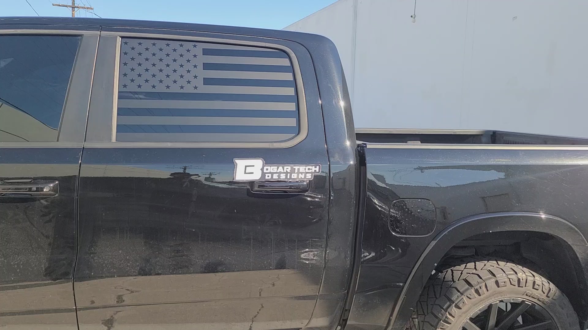 American Flag Side Window Vinyl Decal Stickers Fits Dodge Ram 2019-2025