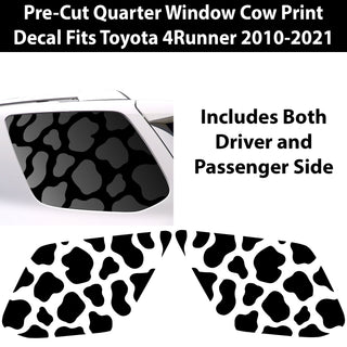 Precut Cow Print Rear Side Quarter Window Decal Stickers Fits Toyota 4Runner 2010-2022 - Tint, Paint Protection, Decals & Accessories for your Vehicle online - Bogar Tech Designs