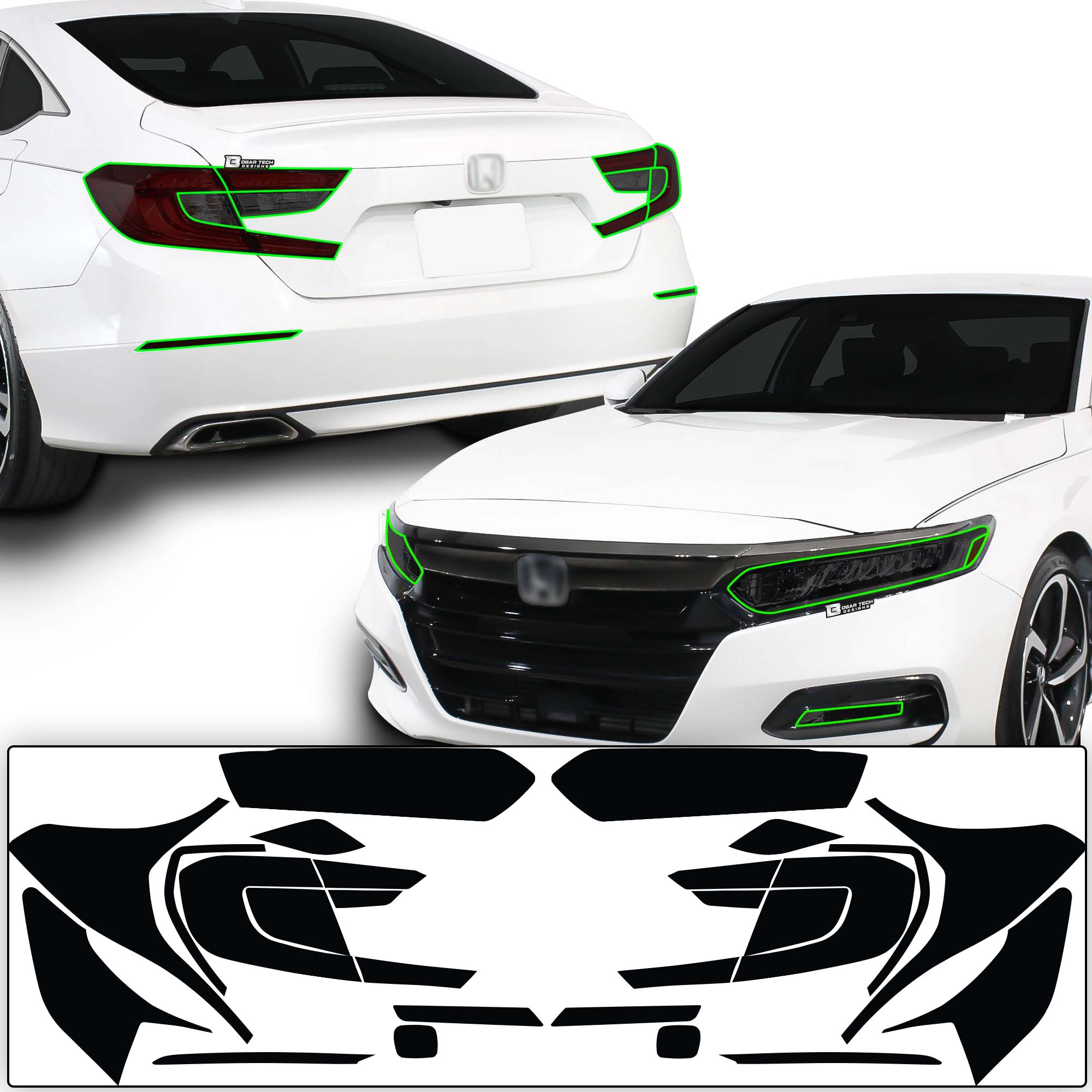 Precut Complete Head Light Tail Light Tint Film Kit Fits Honda Accord 2018 - 2022 - Bogar Tech Designs