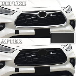 Buy matte-black Vinyl Chrome Delete Sides Front Rear Bumper Trim Blackout Decal Stickers Overlay Film Fits Toyota Highlander 2020+