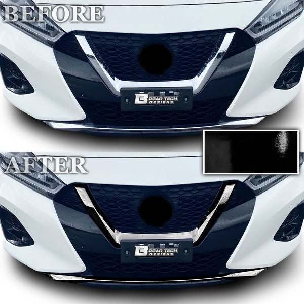 Vinyl Chrome Delete Wheel Sides Front Rear Bumper Trim Blackout Decal Stickers Overlay Film Fits Nissan Maxima 2015-2023