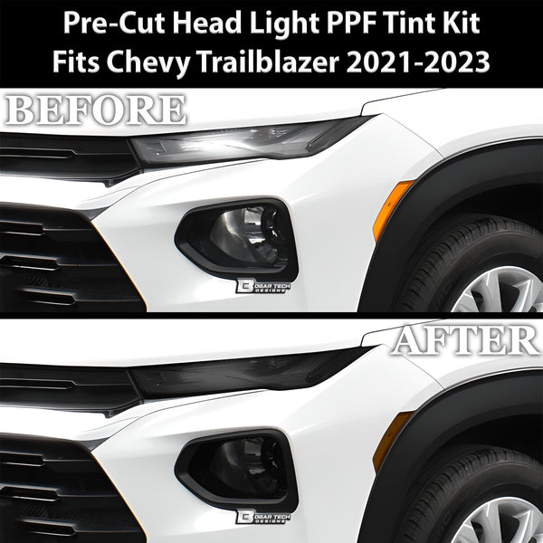 Full Headlight Taillight Precut Smoked PPF Tint Kit Film Overlay Fits Chevrolet Trailblazer 2021 2022 2023