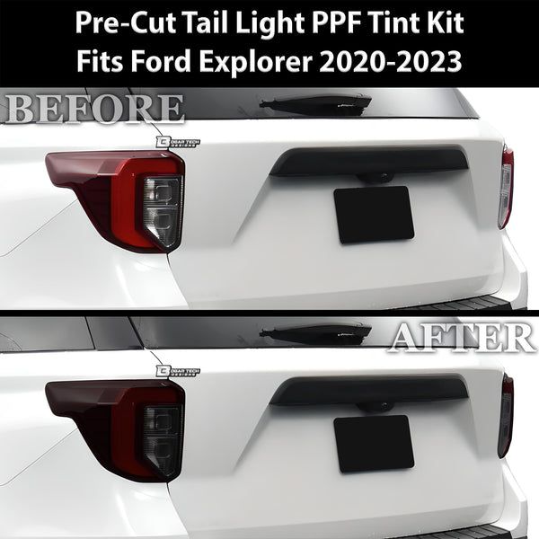 Full Headlight Taillight Precut Smoked PPF Tint Kit Film Overlay Fits Ford Explorer 2020-2024